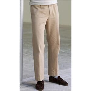 AYR The Pal Pleated Twill Pants Men’s 33x32 Khaki Relaxed Fit Straight Leg